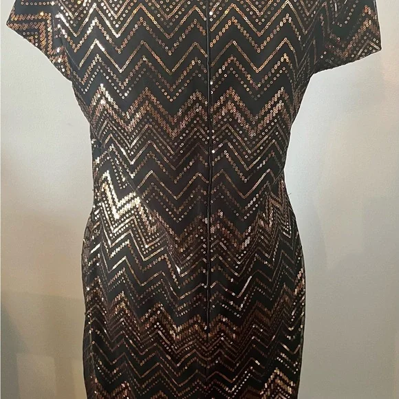 Jessica Howard Copper and Black Sequin Dress - Picture 3 of 5
